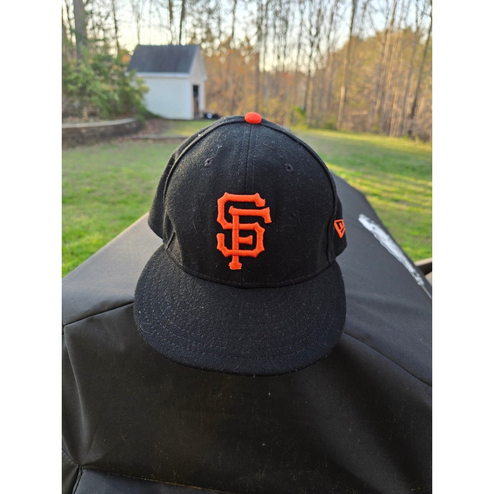 New Era San Francisco Giants 59FIFTY Fitted Hat Black Orange MLB Size 7 1/2 - Picture 1 of 5